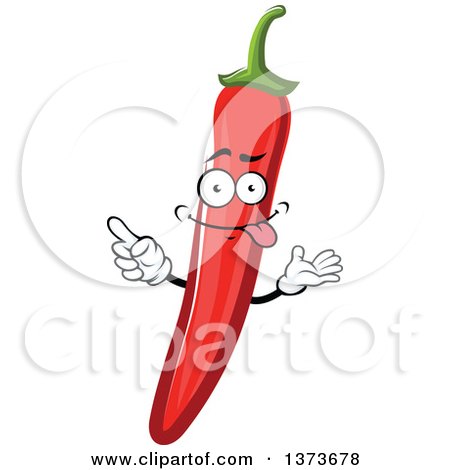 Clipart of a Cartoon Red Chili Pepper Character - Royalty Free Vector Illustration by Vector Tradition SM