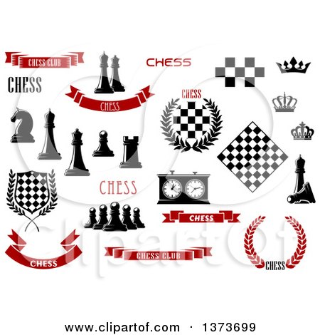 Clipart of Chess Design Elements - Royalty Free Vector Illustration by Vector Tradition SM