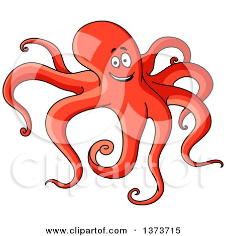 Clipart of a Cartoon Octopus - Royalty Free Vector Illustration by Vector Tradition SM