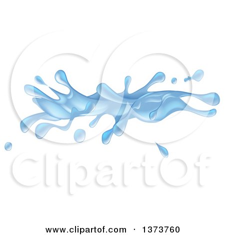 Clipart of a 3d Blue Water Splash - Royalty Free Vector Illustration by AtStockIllustration