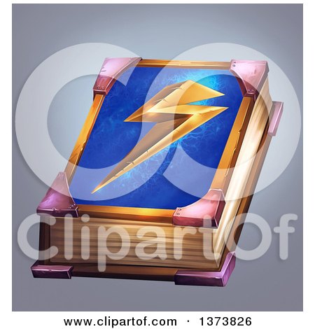 Clipart of a Magical Spell Book, on a Gradient Background - Royalty Free Illustration by Tonis Pan