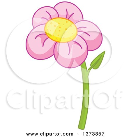 Clipart of a Pink Daisy Flower - Royalty Free Vector Illustration by Pushkin