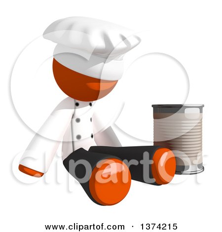 Clipart of an Orange Man Chef Begging, on a White Background - Royalty Free Illustration by Leo Blanchette