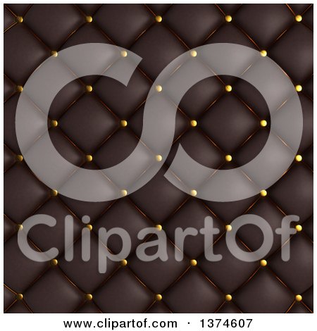 Clipart of a Background of 3d Black Quilted Leather Upholstery - Royalty Free Illustration by KJ Pargeter