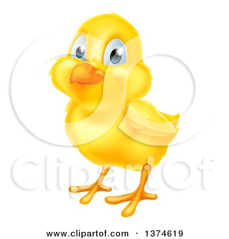 Clipart of a Cute Yellow Easter Chick - Royalty Free Vector Illustration by AtStockIllustration