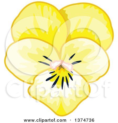 Clipart of a Yellow Pansy Flower - Royalty Free Vector Illustration by Pushkin