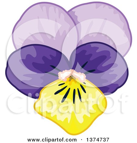 Clipart of a Pansy Flower - Royalty Free Vector Illustration by Pushkin