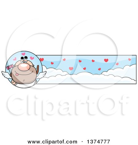 Clipart of a Male Valentines Day Cupid Banner - Royalty Free Vector Illustration by Cory Thoman