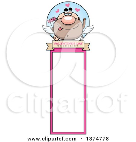 Clipart of a Male Valentines Day Cupid Bookmark - Royalty Free Vector Illustration by Cory Thoman