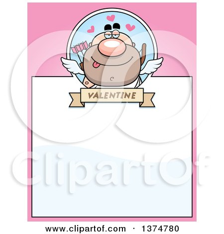 Clipart of a Male Valentines Day Cupid Page Border - Royalty Free Vector Illustration by Cory Thoman