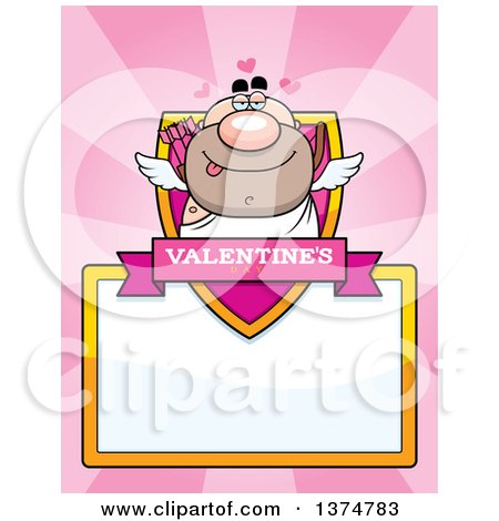 Clipart of a Male Valentines Day Cupid Page Border - Royalty Free Vector Illustration by Cory Thoman