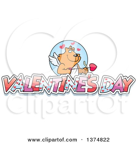 Clipart of a Valentines Day Cupid Ginger Cat - Royalty Free Vector Illustration by Cory Thoman