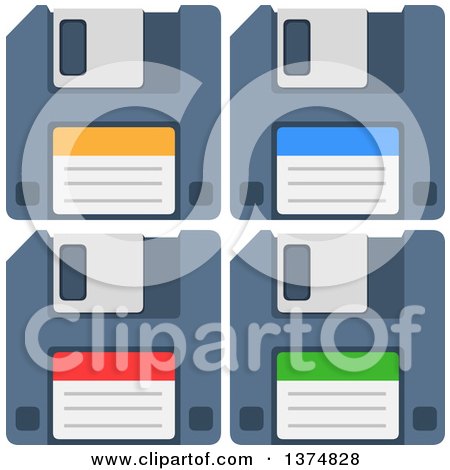 Clipart of Computer Diskettes - Royalty Free Vector Illustration by Liron Peer