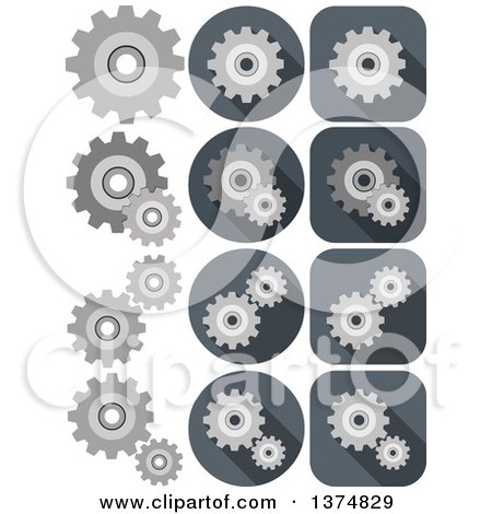 Clipart of Gear Cog Setting Icons - Royalty Free Vector Illustration by Liron Peer