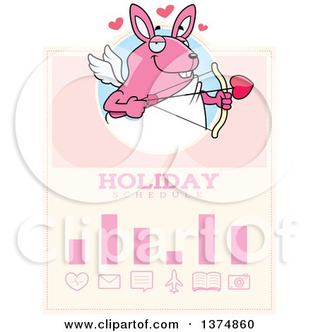 Clipart of a Valentines Day Cupid Rabbit Schedule Design - Royalty Free Vector Illustration by Cory Thoman