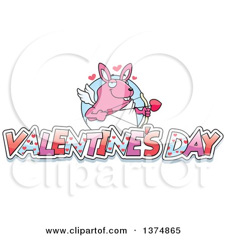 Clipart of a Valentines Day Cupid Rabbit - Royalty Free Vector Illustration by Cory Thoman