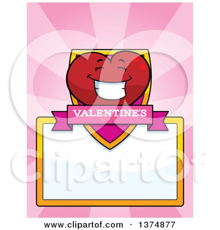 Clipart of a Happy Valentine Heart Character Page Border - Royalty Free Vector Illustration by Cory Thoman