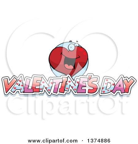 Clipart of a Happy Valentines Day Heart Character - Royalty Free Vector Illustration by Cory Thoman