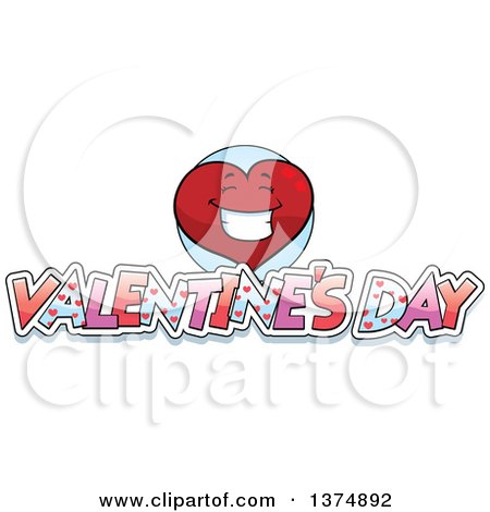 Clipart of a Happy Valentine Heart Character with Text - Royalty Free Vector Illustration by Cory Thoman