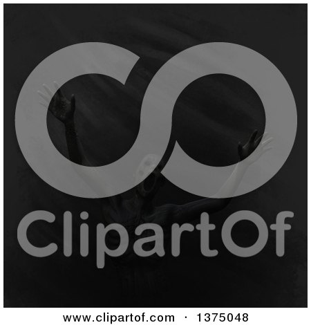 Clipart of a Clay Man Screaming and Being Swallowed by Darkness - Royalty Free Illustration by Leo Blanchette