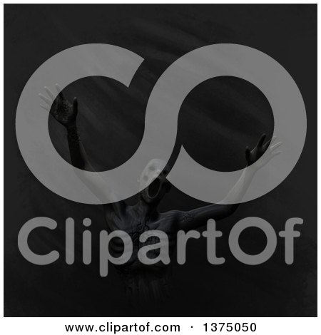 Clipart of a Clay Man Screaming and Being Devoured by Darkness - Royalty Free Illustration by Leo Blanchette