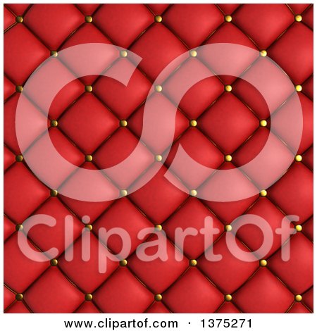 Clipart of a Background of 3d Red Quilted Leather Upholstery - Royalty Free Illustration by KJ Pargeter