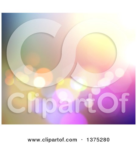 Clipart of a Background of Bokeh Lights over Gradient Colors - Royalty Free Illustration by KJ Pargeter
