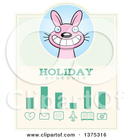 Clipart of a Pink Easter Bunny Schedule Design - Royalty Free Vector Illustration by Cory Thoman