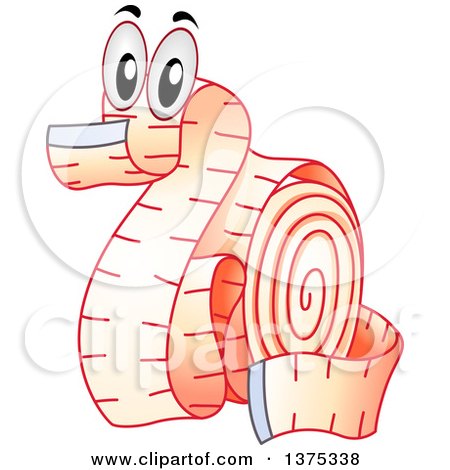 Clipart of a Measuring Tape Character in the Shape of a Dragon - Royalty Free Vector Illustration by BNP Design Studio