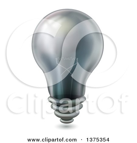 Clipart of a Black Light Bulb - Royalty Free Vector Illustration by BNP Design Studio