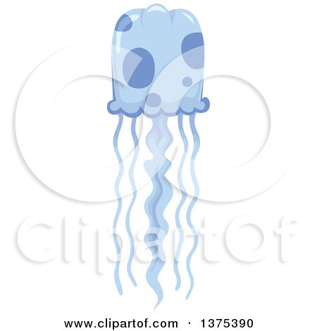 Clipart of a Blue Jellyfish - Royalty Free Vector Illustration by BNP Design Studio