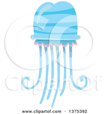 Clipart of a Blue and Pink Jellyfish - Royalty Free Vector Illustration by BNP Design Studio