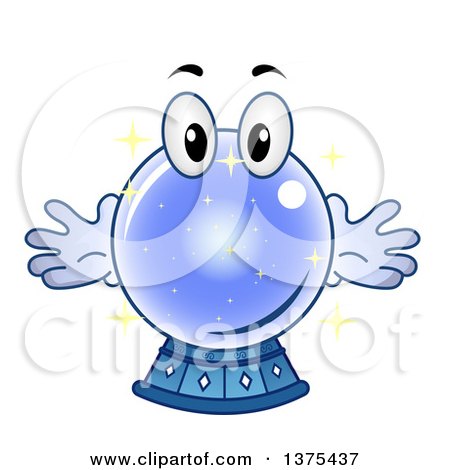 Clipart of a Crystal Ball Character - Royalty Free Vector Illustration by BNP Design Studio