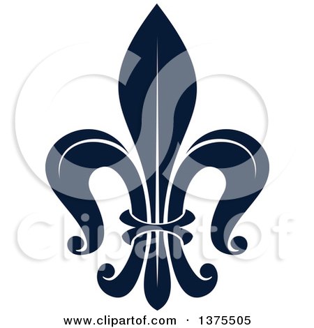 Clipart of a Navy Blue Lily Fleur De Lis - Royalty Free Vector Illustration by Vector Tradition SM