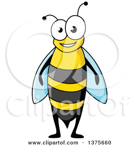 Clipart of a Happy Bee - Royalty Free Vector Illustration by Vector Tradition SM
