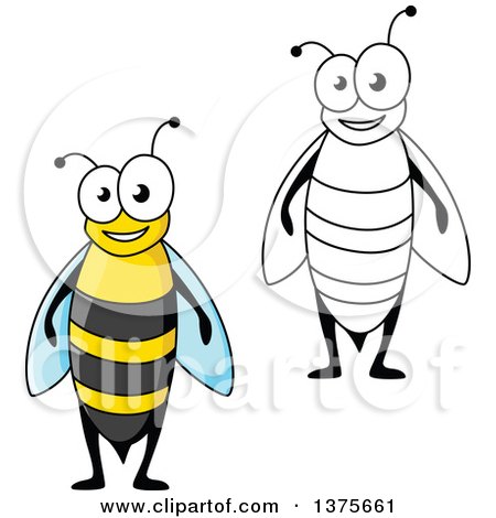 Clipart of Happy Bees - Royalty Free Vector Illustration by Vector Tradition SM