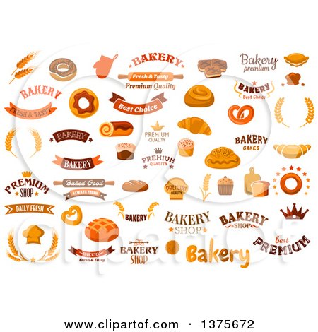 Clipart of Bakery Designs with Text - Royalty Free Vector Illustration by Vector Tradition SM