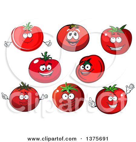 Clipart of Tomato Characters - Royalty Free Vector Illustration by Vector Tradition SM