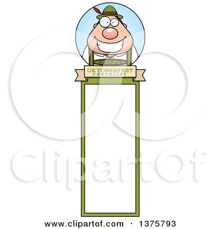 Clipart of a Happy Oktoberfest German Man Bookmark - Royalty Free Vector Illustration by Cory Thoman