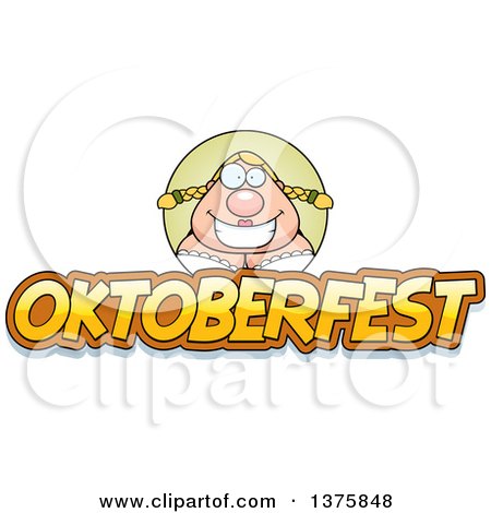 Clipart of a Happy Oktoberfest German Woman - Royalty Free Vector Illustration by Cory Thoman