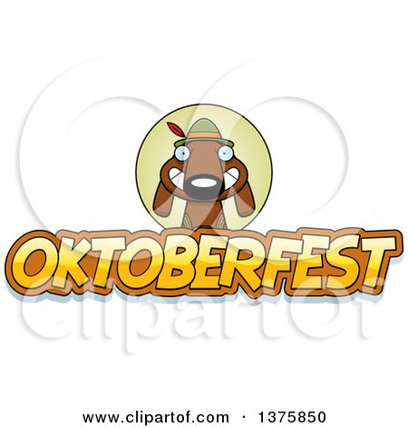 Clipart of a German Oktoberfest Dachshund Dog Wearing Lederhosen - Royalty Free Vector Illustration by Cory Thoman