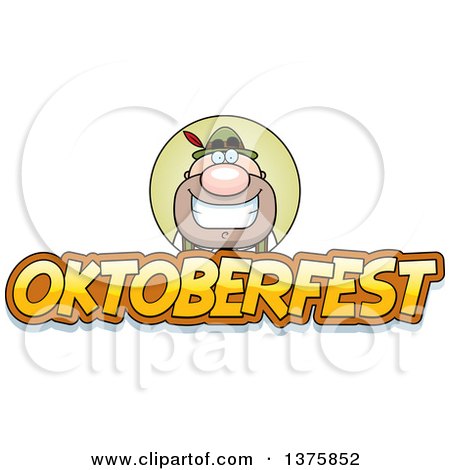 Clipart of a Happy Oktoberfest German Man - Royalty Free Vector Illustration by Cory Thoman