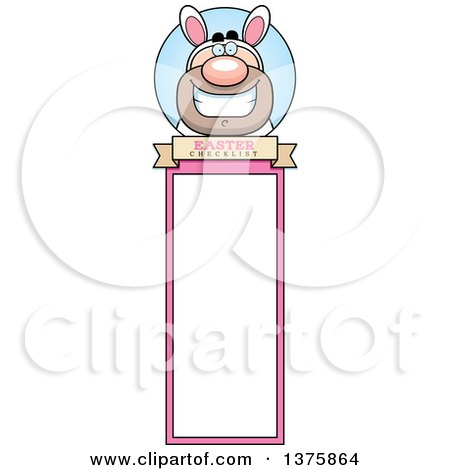 Clipart of a White Easter Bunny Man in a Costume Bookmark - Royalty Free Vector Illustration by Cory Thoman