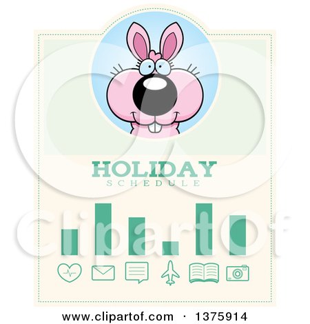 Clipart of a Pink Easter Bunny Schedule Design - Royalty Free Vector Illustration by Cory Thoman
