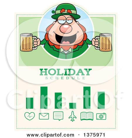 Clipart of a Happy St Patricks Day Leprechaun Schedule Design - Royalty Free Vector Illustration by Cory Thoman