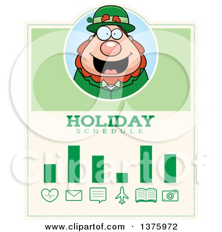 Clipart of a Happy St Patricks Day Leprechaun Schedule Design - Royalty Free Vector Illustration by Cory Thoman