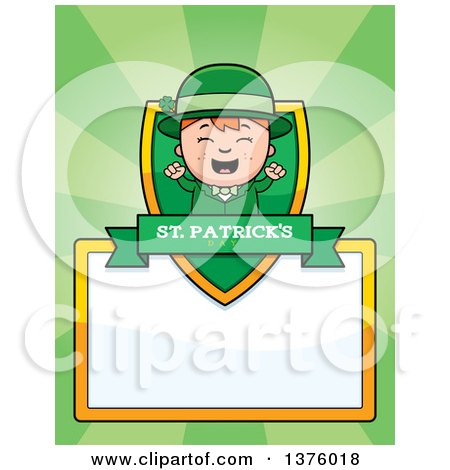 Clipart of a Red Haired Irish St Patricks Day Boy Page Border - Royalty Free Vector Illustration by Cory Thoman
