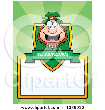 Clipart of a Happy St Patricks Day Leprechaun Page Border - Royalty Free Vector Illustration by Cory Thoman