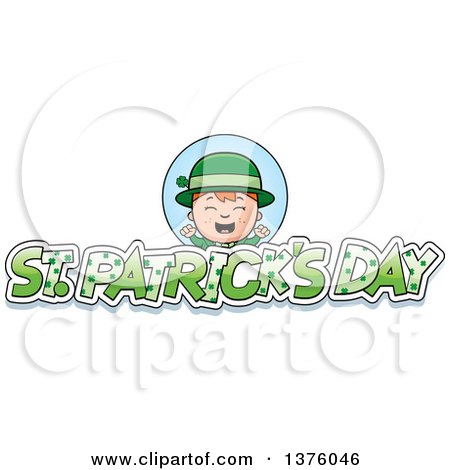 Clipart of a Red Haired Irish St Patricks Day Boy - Royalty Free Vector Illustration by Cory Thoman