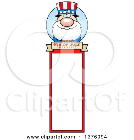 Clipart of a Fourth of July Uncle Sam Bookmark - Royalty Free Vector Illustration by Cory Thoman